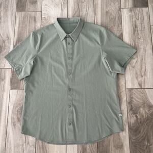 Lululemon Men’s Airing Easy Short Sleeve Button Up Shirt Green Size XXL